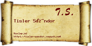 Tisler Sándor névjegykártya