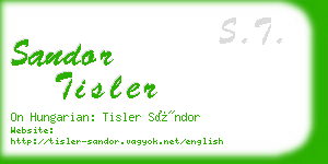 sandor tisler business card